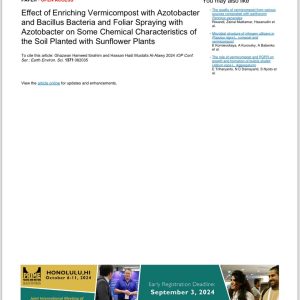 A research team from the College of Agriculture has published two scientific papers in a global journal indexed within the Scopus database. The papers were presented at the Fifth International Scientific Conference on Modern Technologies in Agricultural Sciences and were published by IOP Conference Series: Earth and Environmental Science.