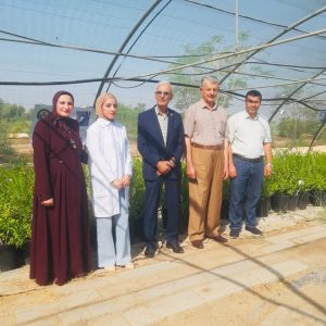 لجنة علمية من قسم البستنة وهندسة الحدائق تزور موقع بحث طالبة ماجستير في كلية الزراعة.